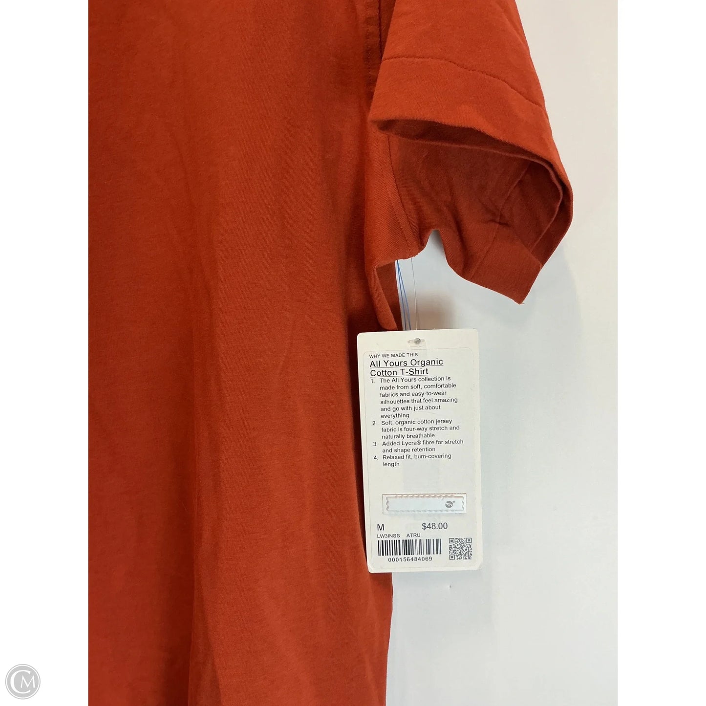 Athletic Top Short Sleeve By Lululemon In Orange, Size: M