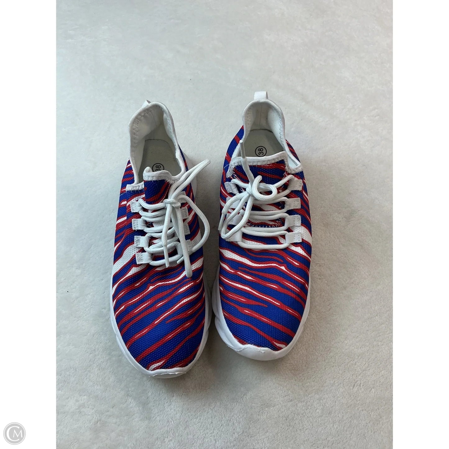 Shoes Sneakers By Clothes Mentor In Blue Red & White, Size: 7.5