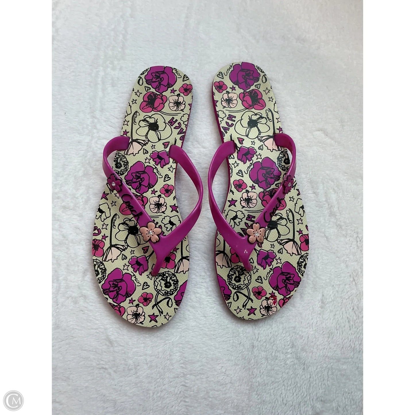 Sandals Designer By Coach In Pink & Tan, Size: 8
