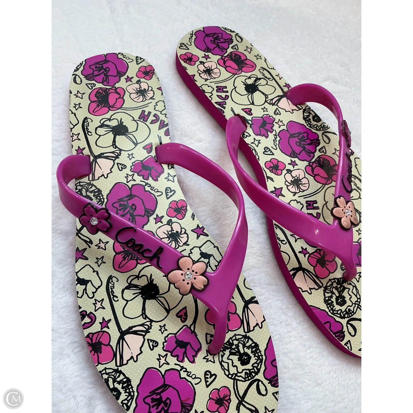 Sandals Designer By Coach In Pink & Tan, Size: 8
