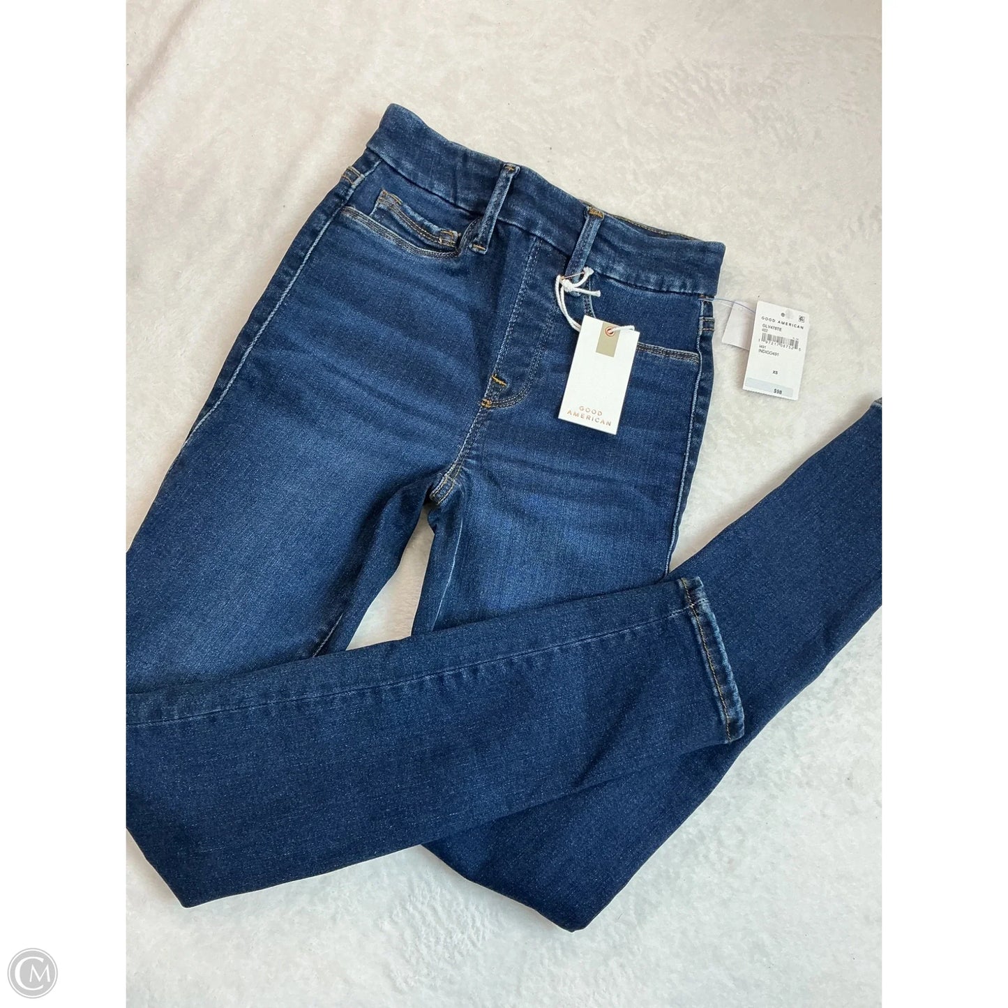 Jeans Skinny By Good American In Blue Denim, Size: Xs
