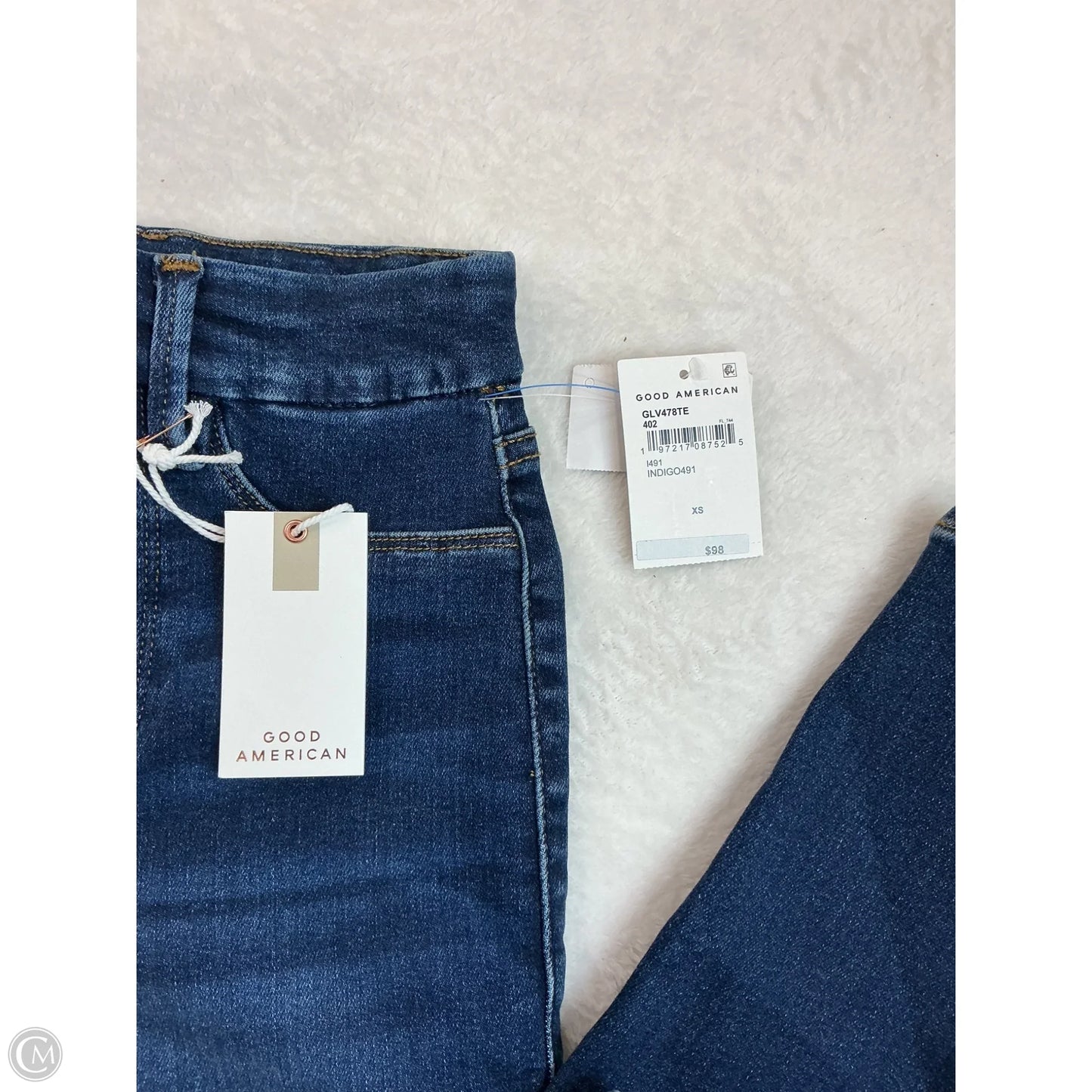 Jeans Skinny By Good American In Blue Denim, Size: Xs