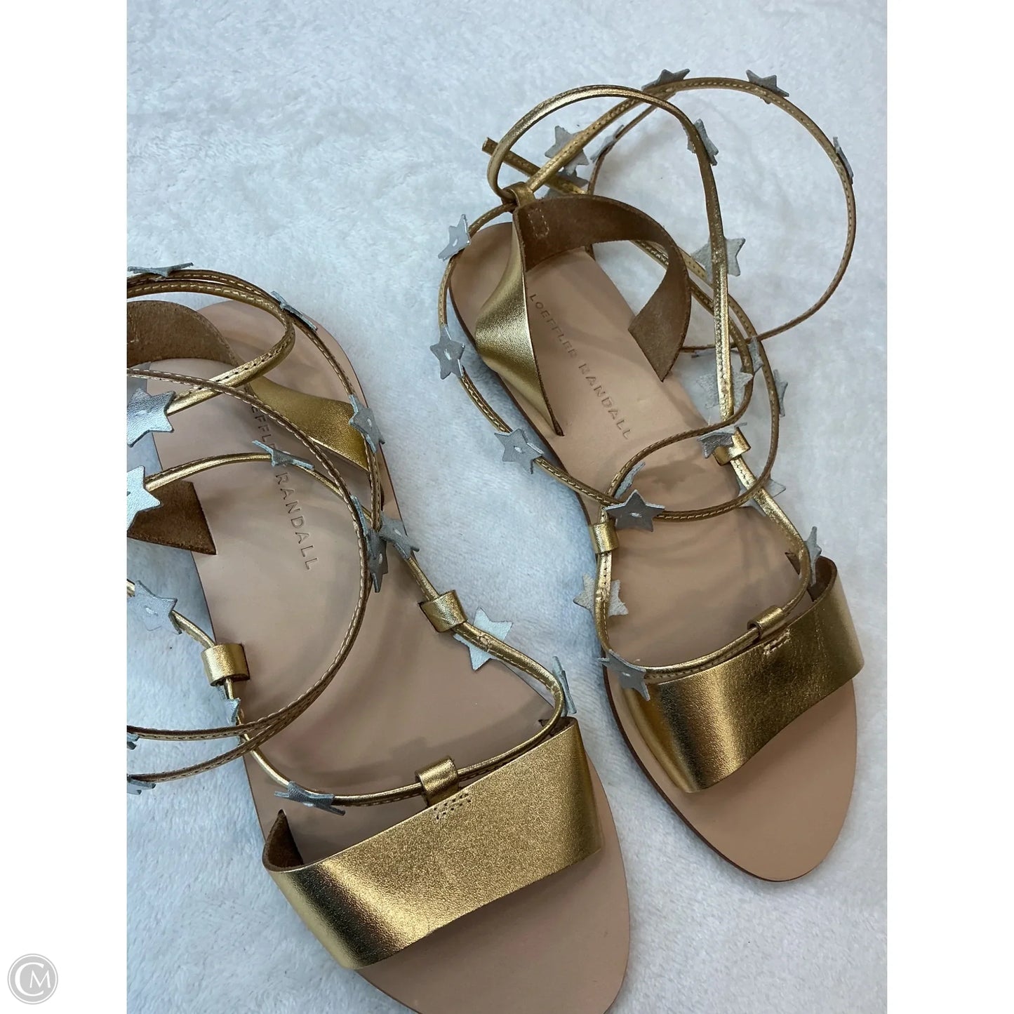 Sandals Flats By Loeffler Randall In Gold & Silver, Size: 7.5