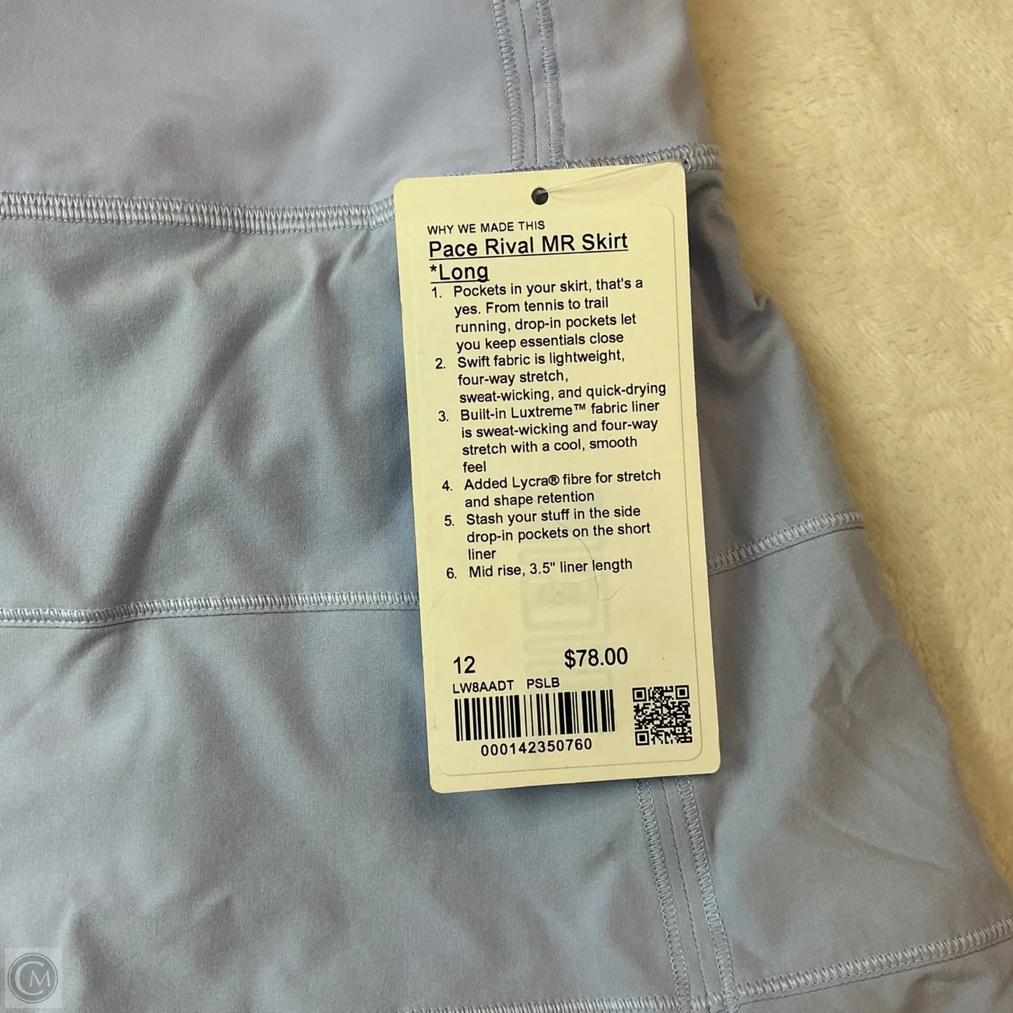 Athletic Skort By Lululemon In Blue, Size: 12