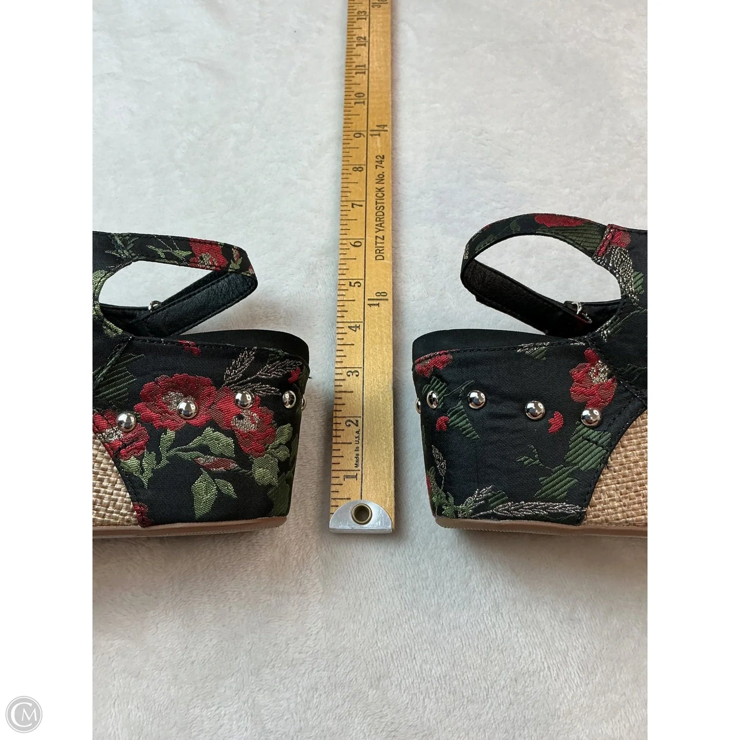 Sandals Heels Wedge By Corkys In Black & Red, Size: 10