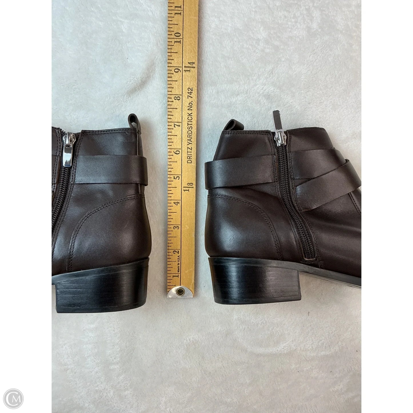 Boots Ankle Heels By Nine West In Brown, Size: 9