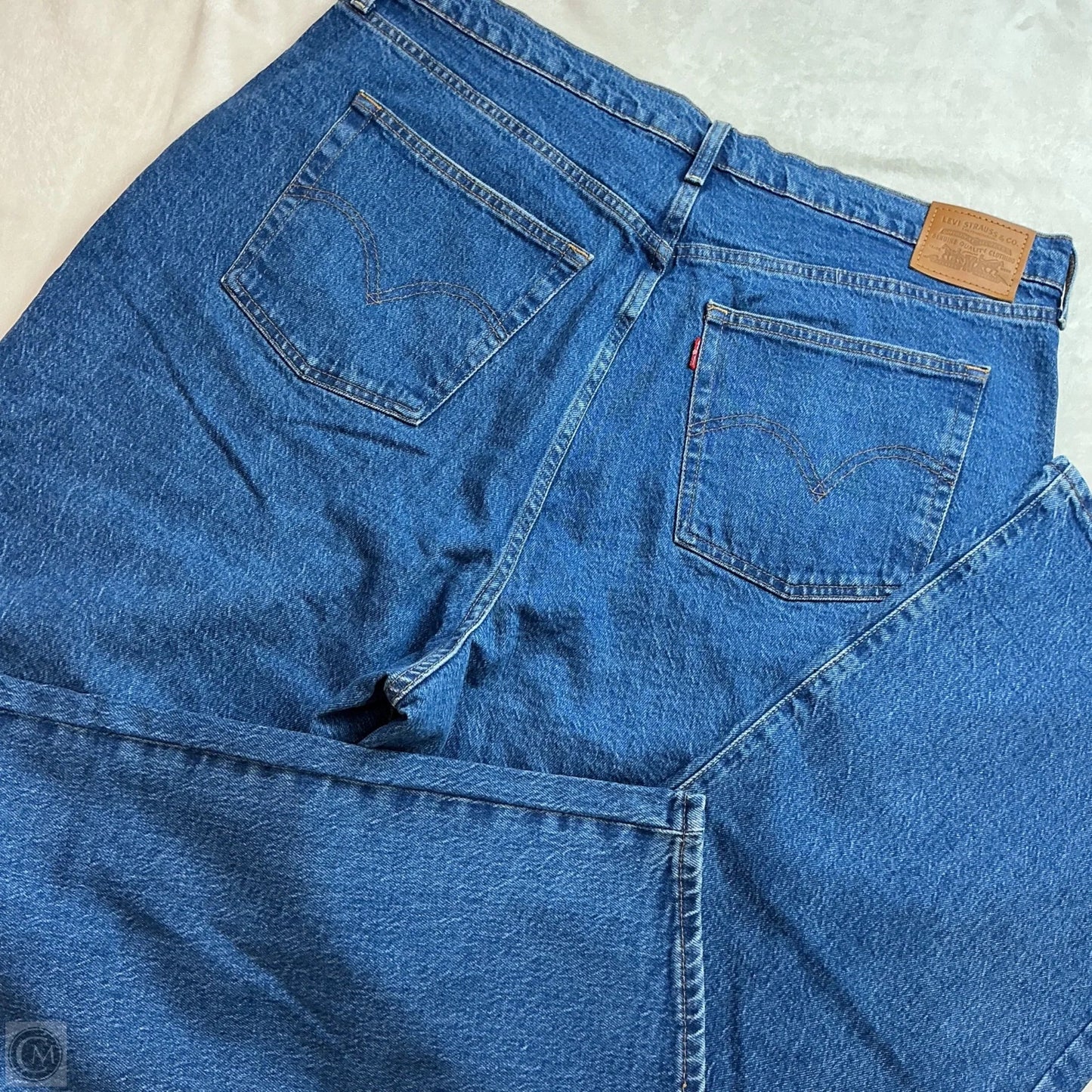 Jeans Straight By Levis In Blue Denim, Size: 18