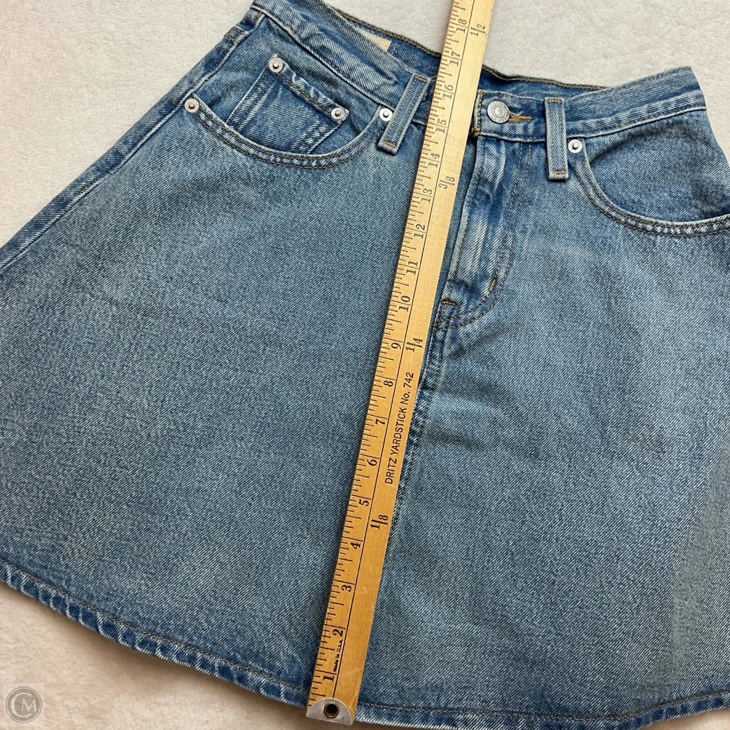 Skirt Mini & Short By Levis In Blue Denim, Size: 2