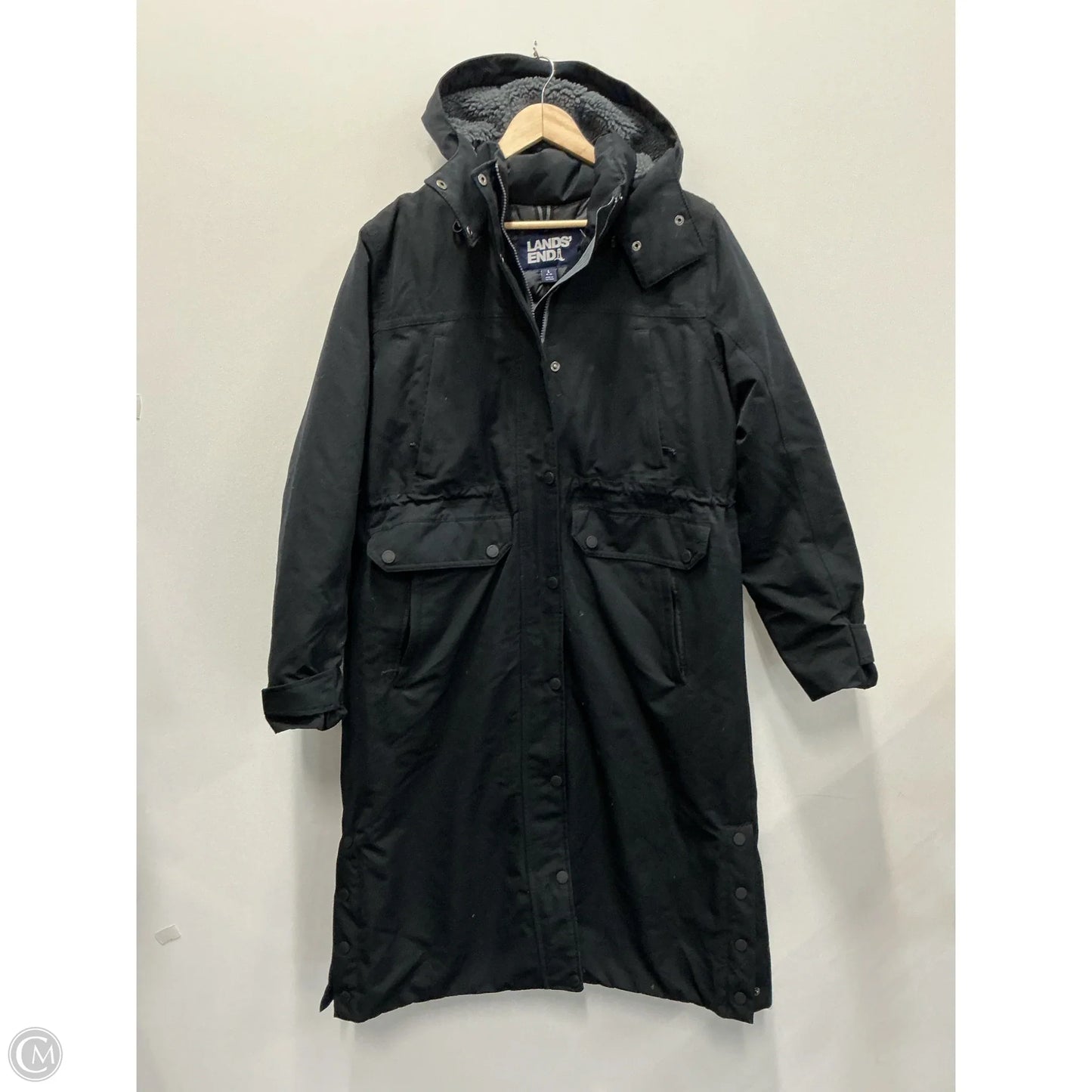 Coat Parka By Lands End In Black, Size: L