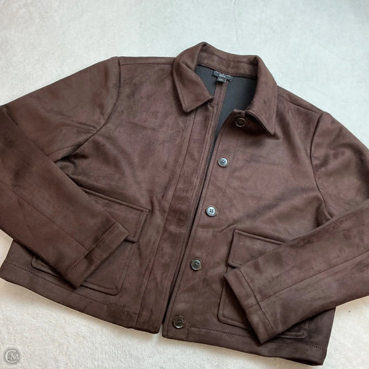 Jacket Moto By Ann Taylor In Brown, Size: Mp