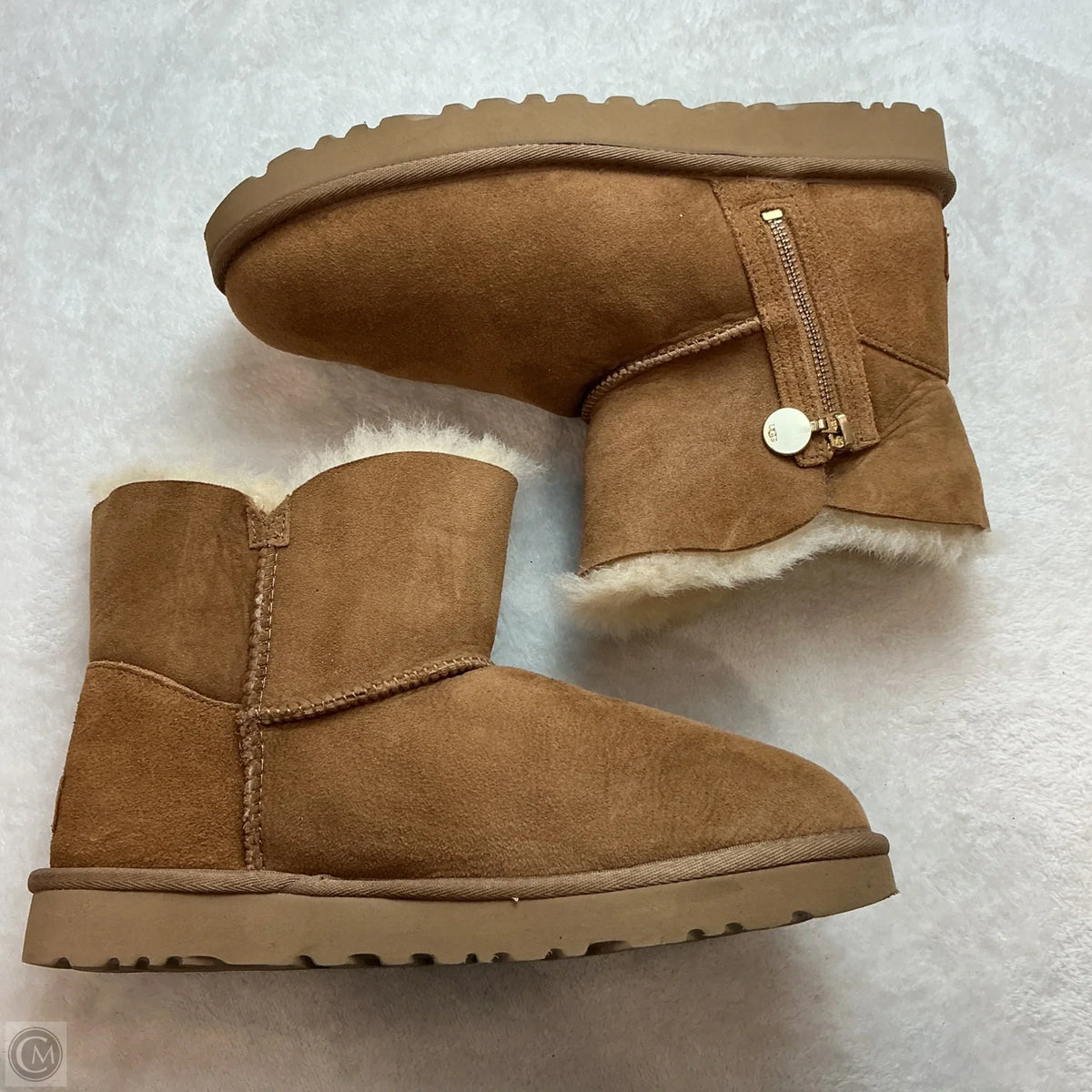 Boots Designer By Ugg In Brown, Size: 9