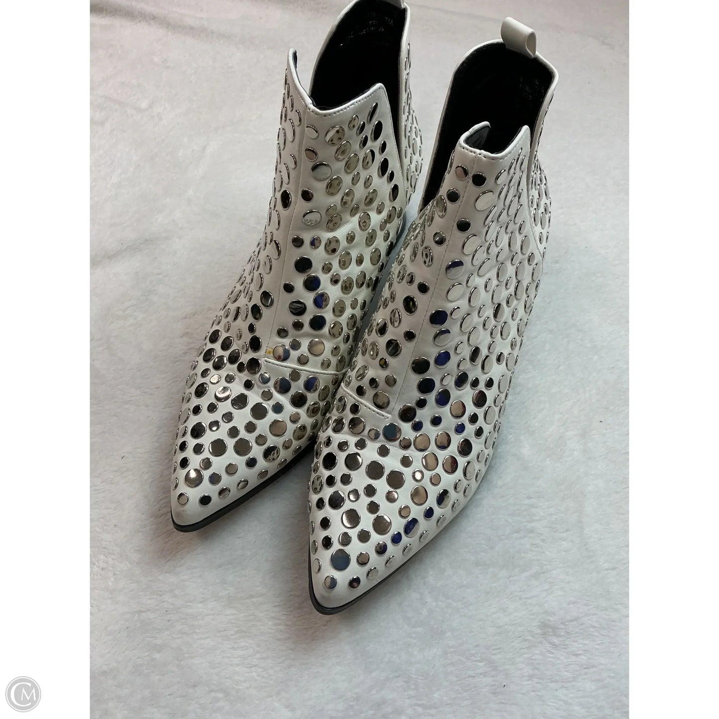 Boots Ankle Heels By Steve Madden In White, Size: 7
