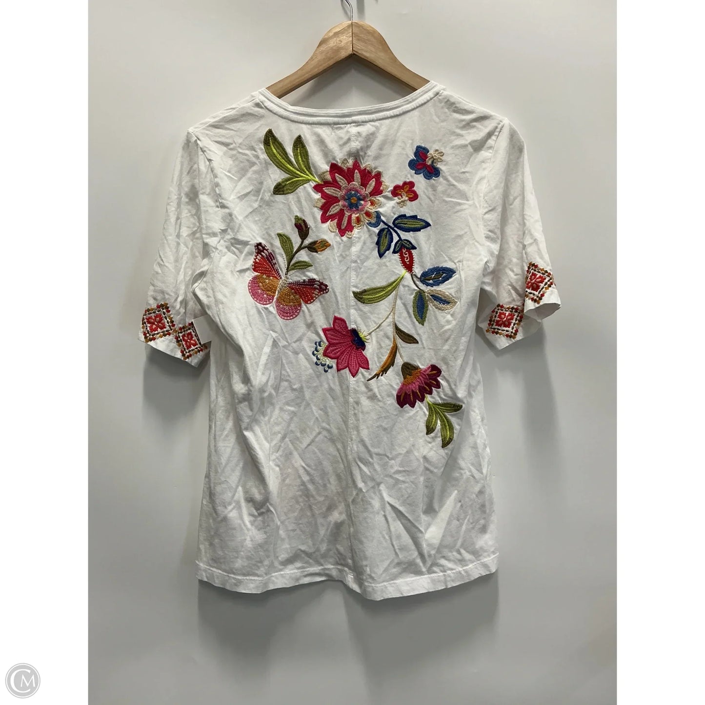 Top Short Sleeve By Johnny Was In Floral Print, Size: S