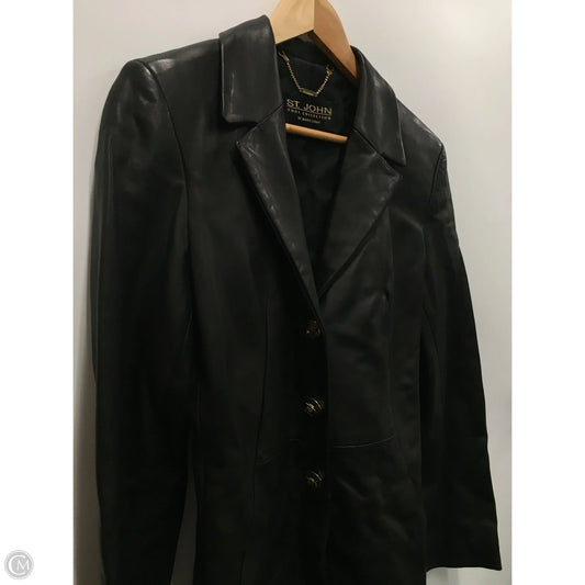 Coat Luxury Designer By St John Collection In Black, Size: S