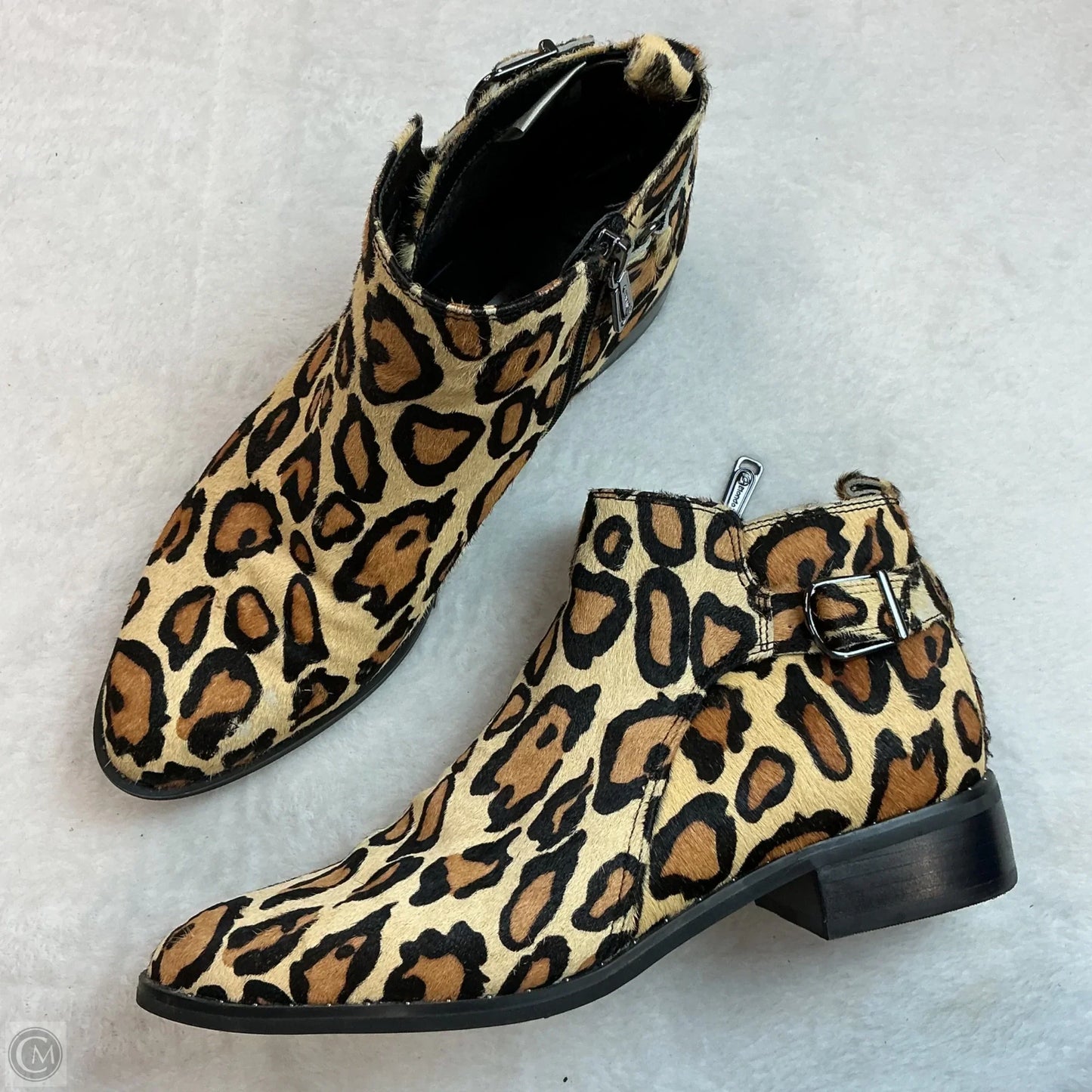Boots Ankle Heels By Blondo In Animal Print, Size: 8.5