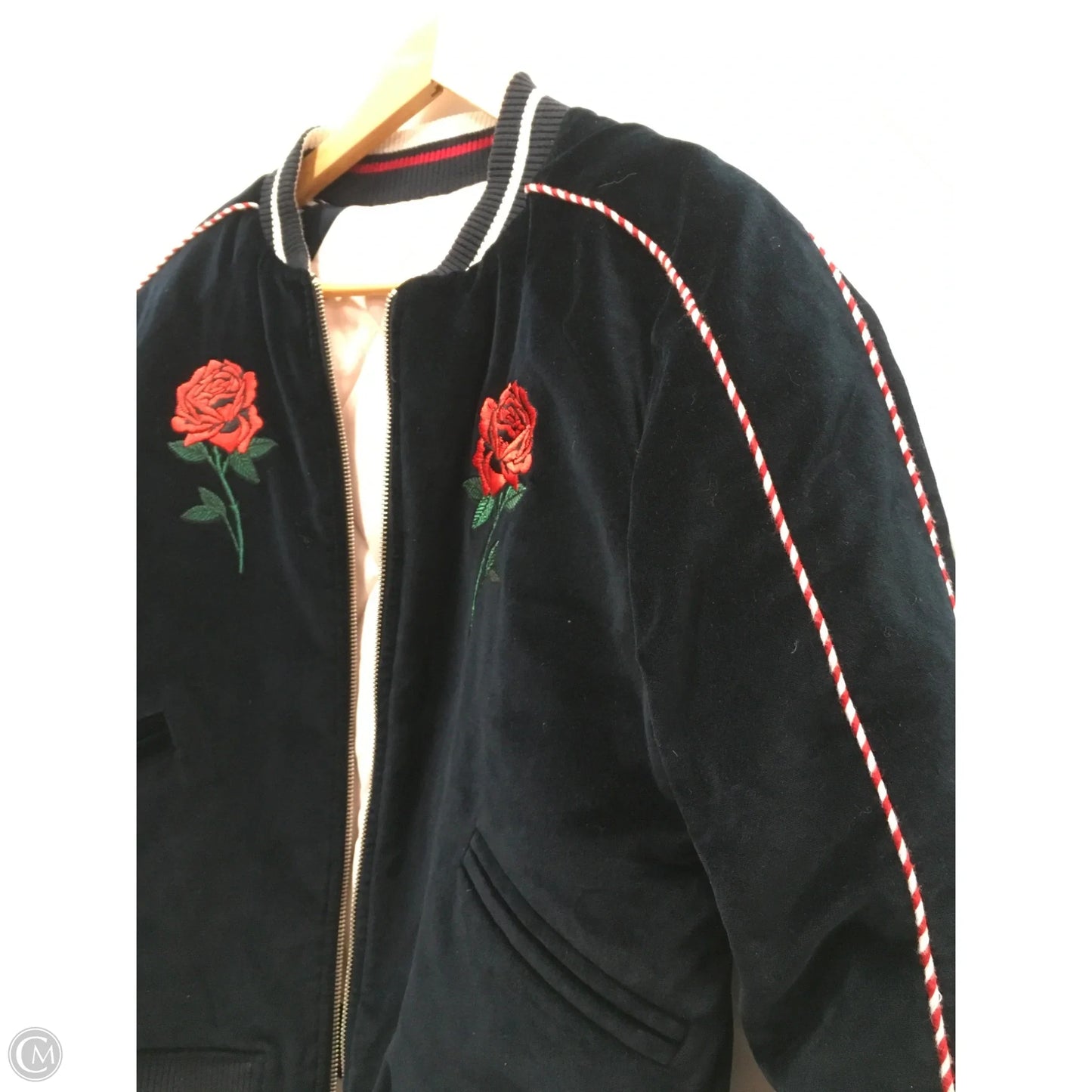 Jacket Designer By Sandro In Blue & Pink, Size: S