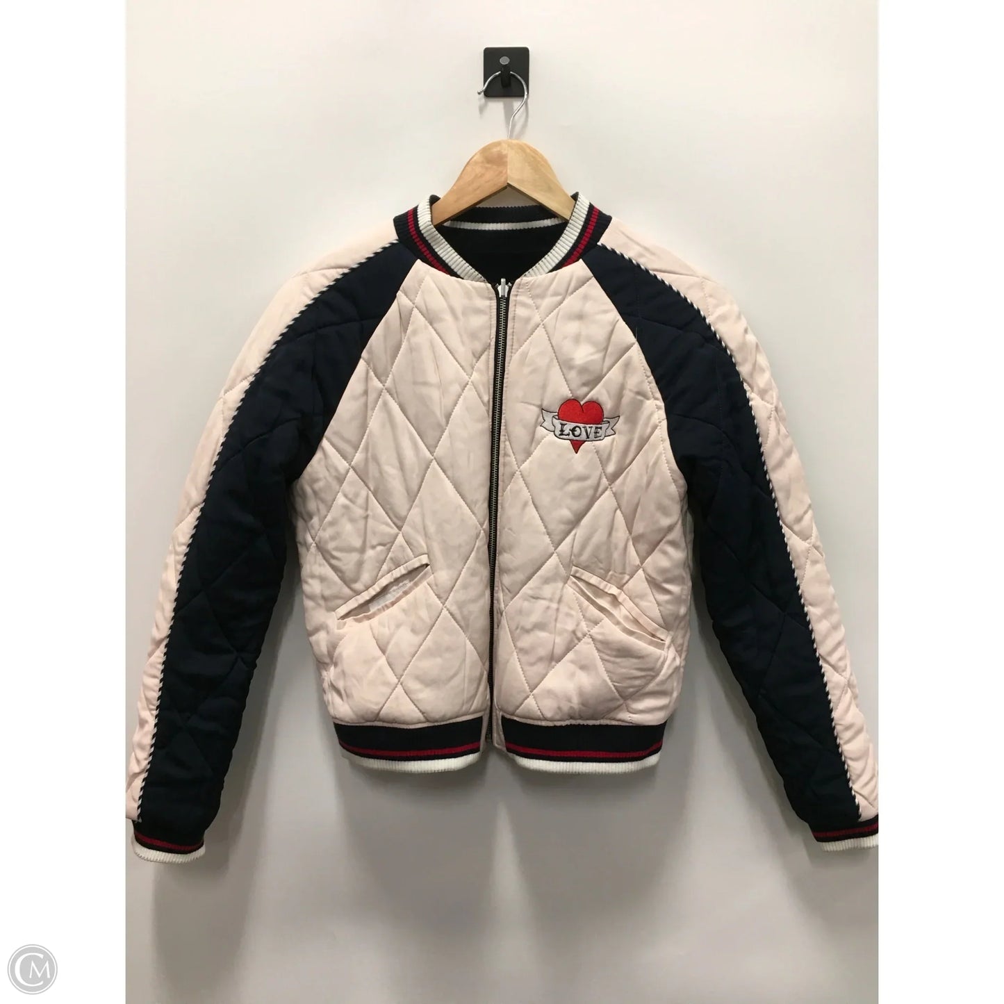 Jacket Designer By Sandro In Blue & Pink, Size: S