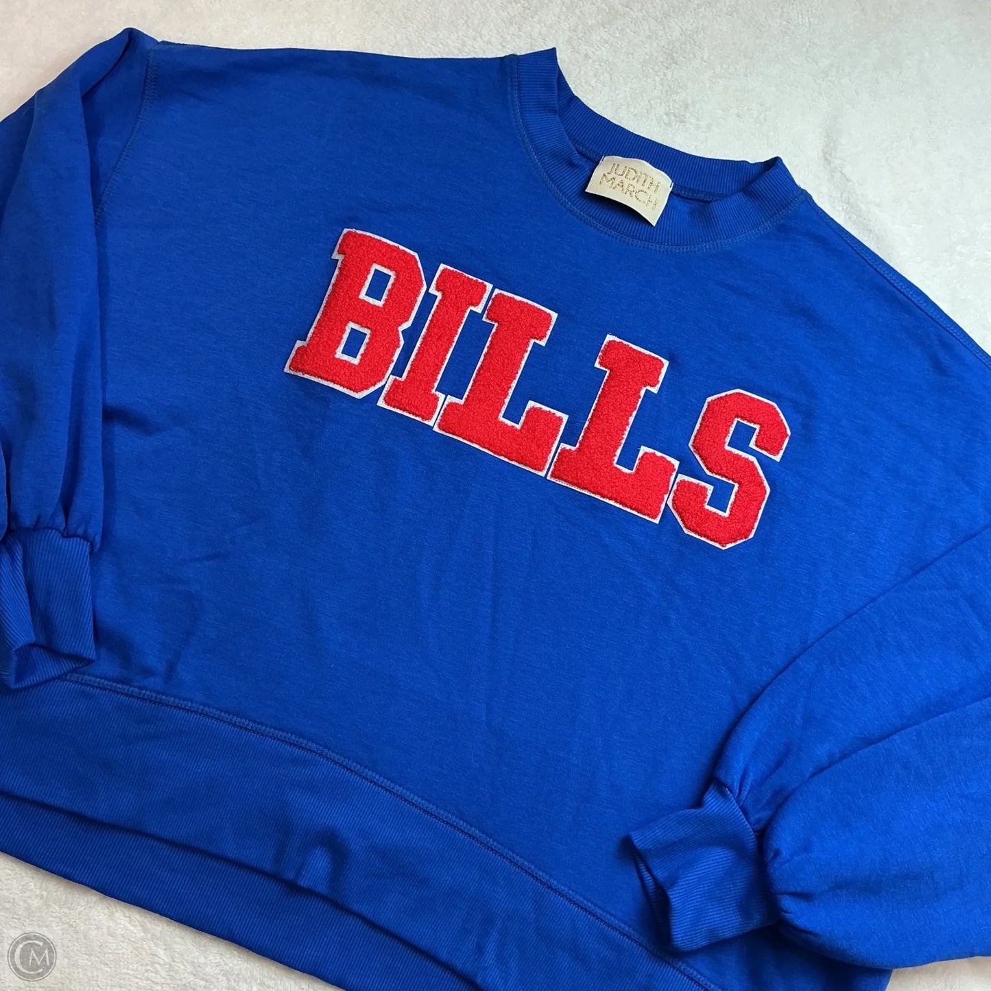 Sweatshirt Crewneck By Judith March In Blue Red & White, Size: M
