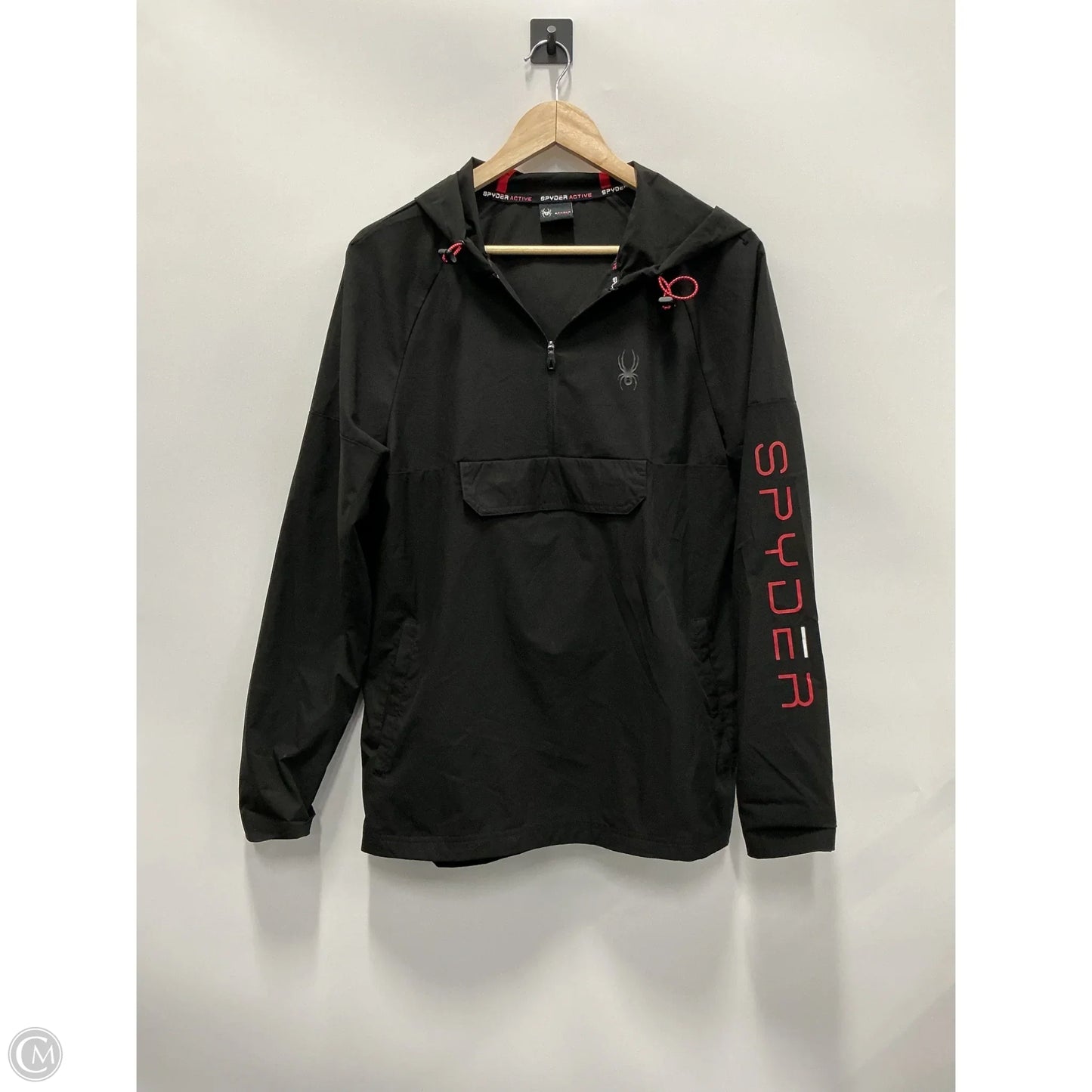 Athletic Top Long Sleeve Hoodie By Spyder In Black, Size: M