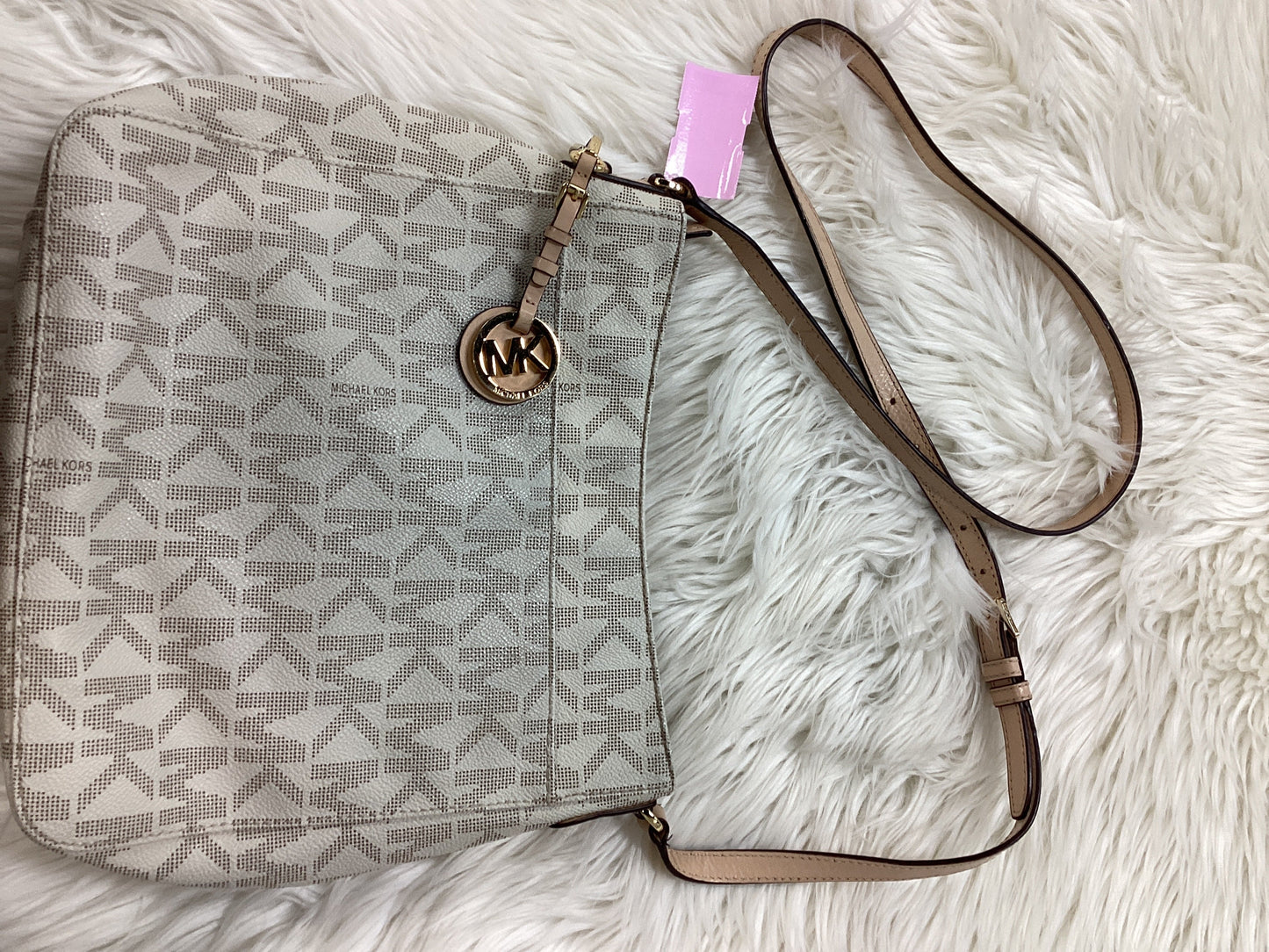 Crossbody Designer By Michael Kors In White, Size:Medium