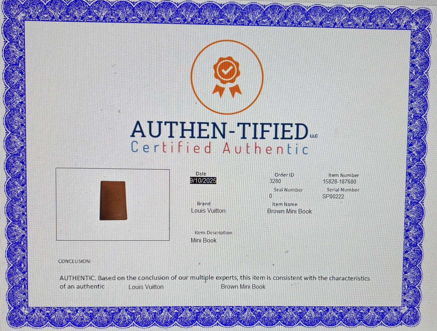 Louis Vuitton Mini Book in Brown