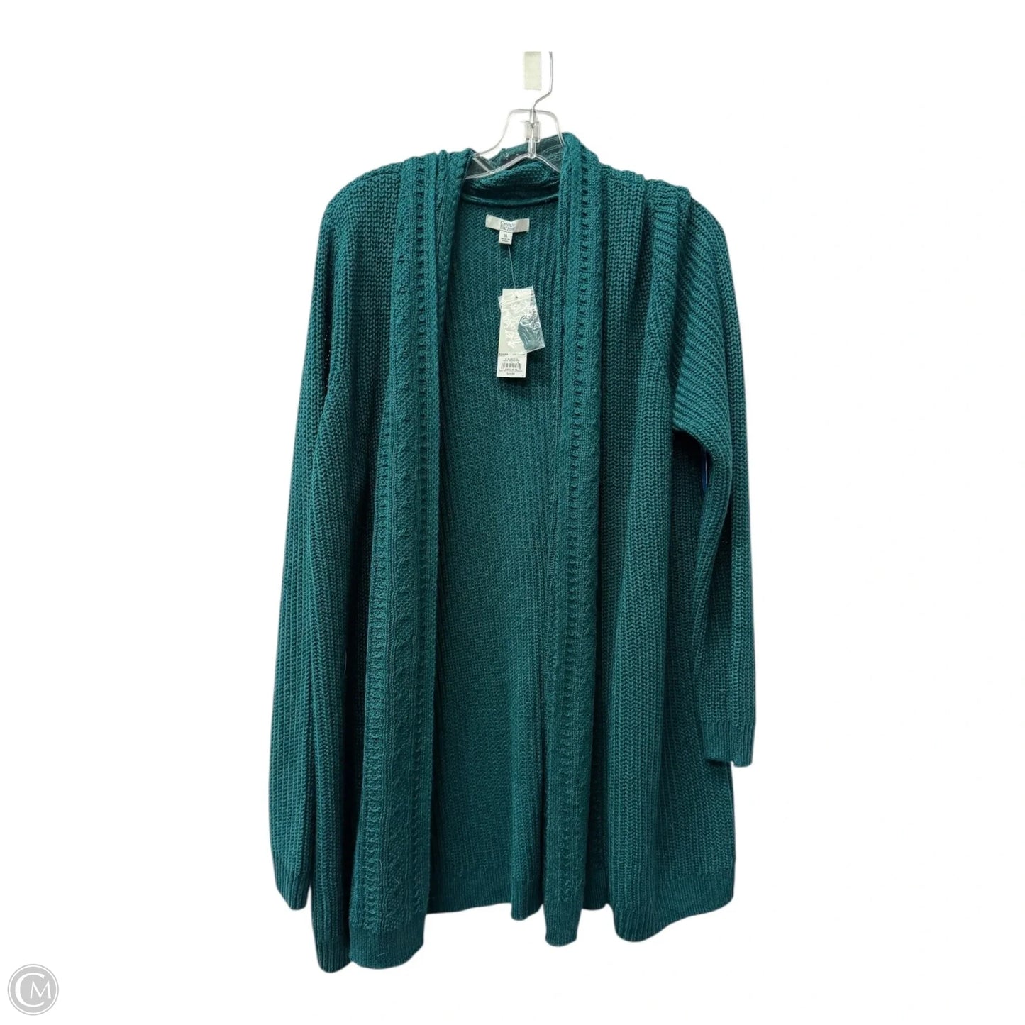 Sweater Cardigan By Croft And Barrow In Teal, Size: Xl