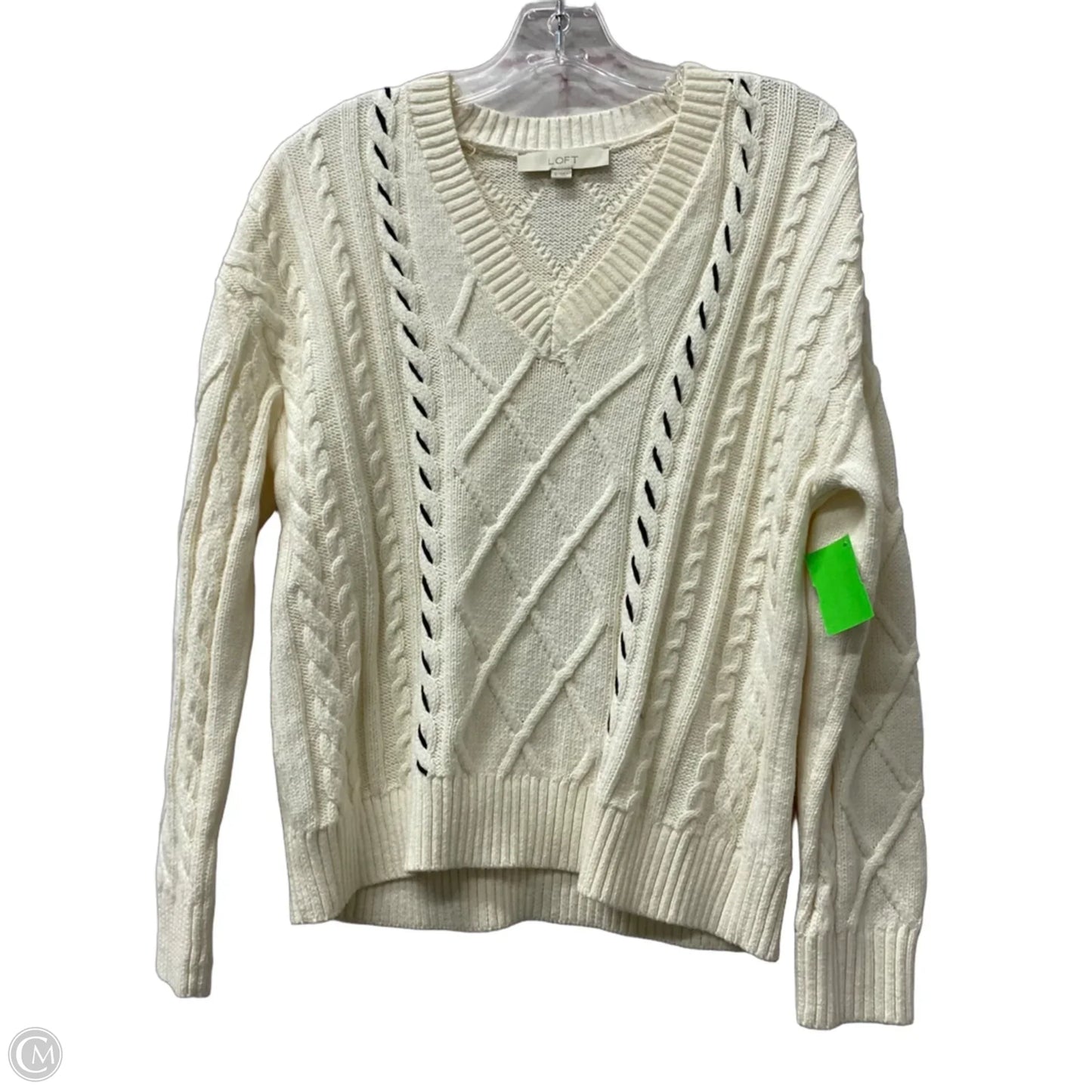 Sweater By Loft In Cream, Size: S