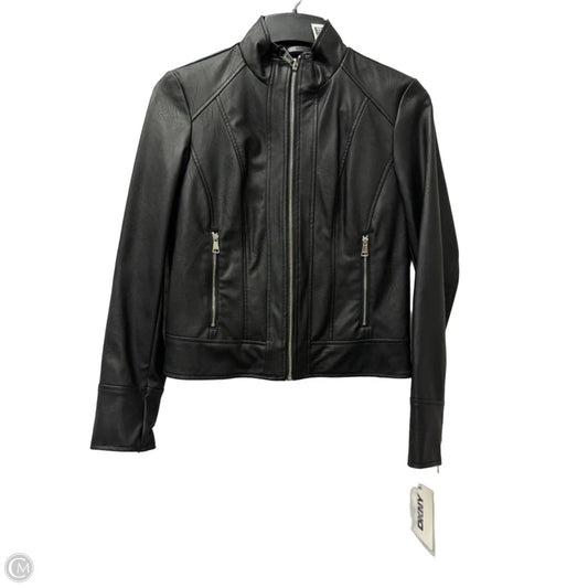 Jacket Moto Leather By Dkny In Black, Size: Xs