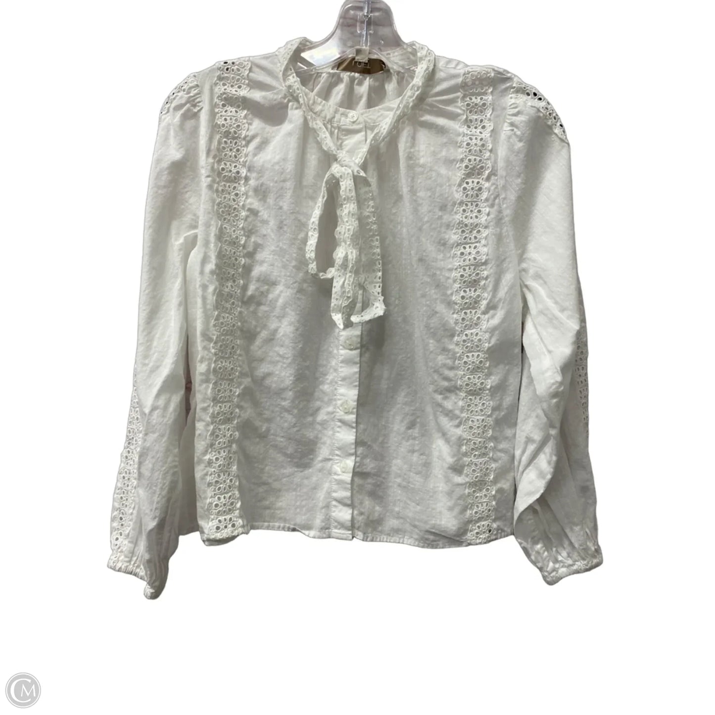 Top Long Sleeve By Loft In White, Size: Mp
