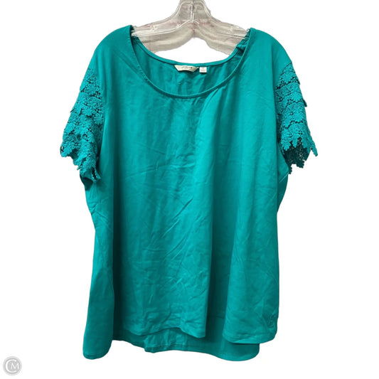 Top Short Sleeve By Liz Claiborne In Aqua, Size: 3x