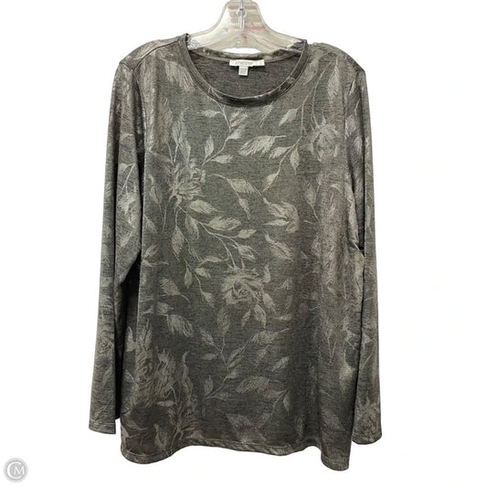 Top Long Sleeve Basic By Chicos In Grey, Size: Xl