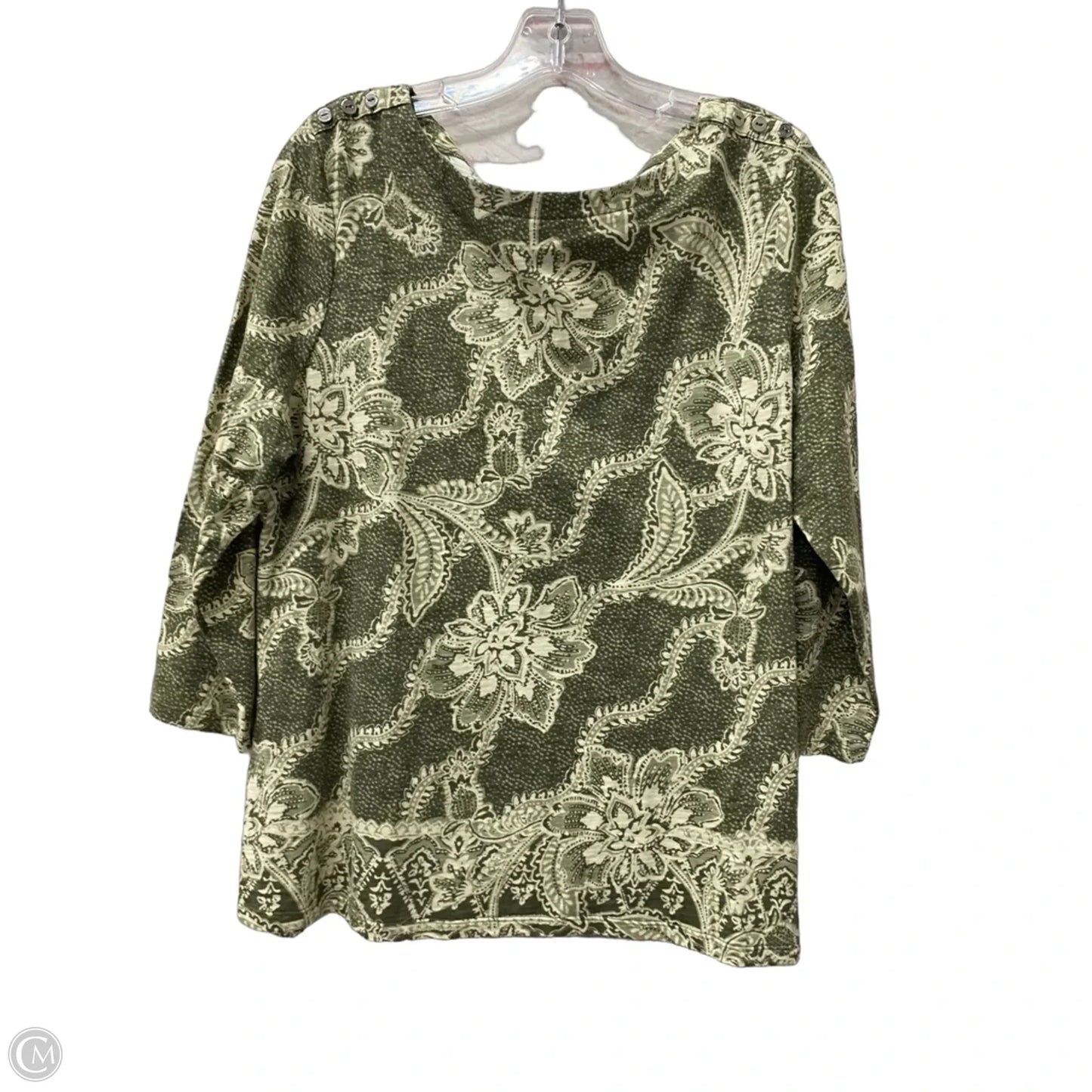 Top Long Sleeve By Chicos In Green, Size: L