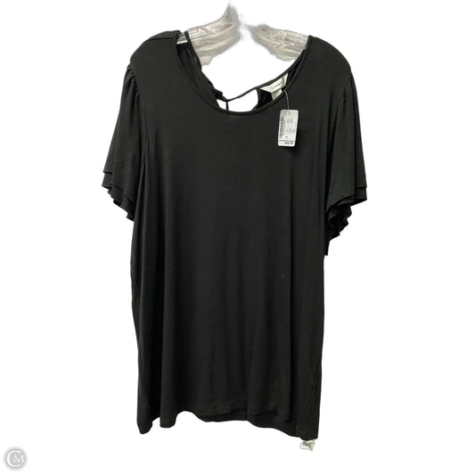 Top Short Sleeve By Cj Banks In Black, Size: 2x