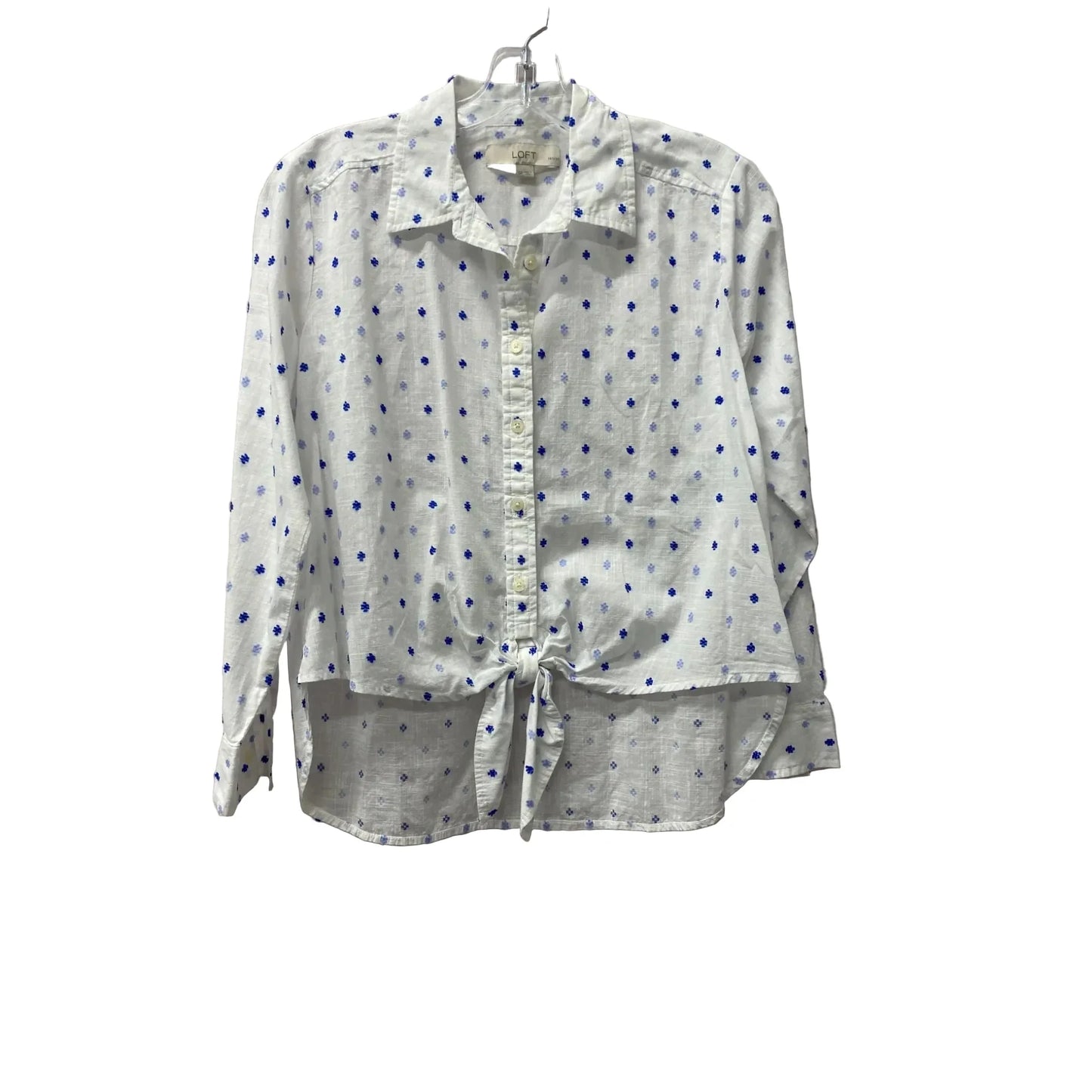 Top Long Sleeve By Loft In Blue & White, Size: Sp
