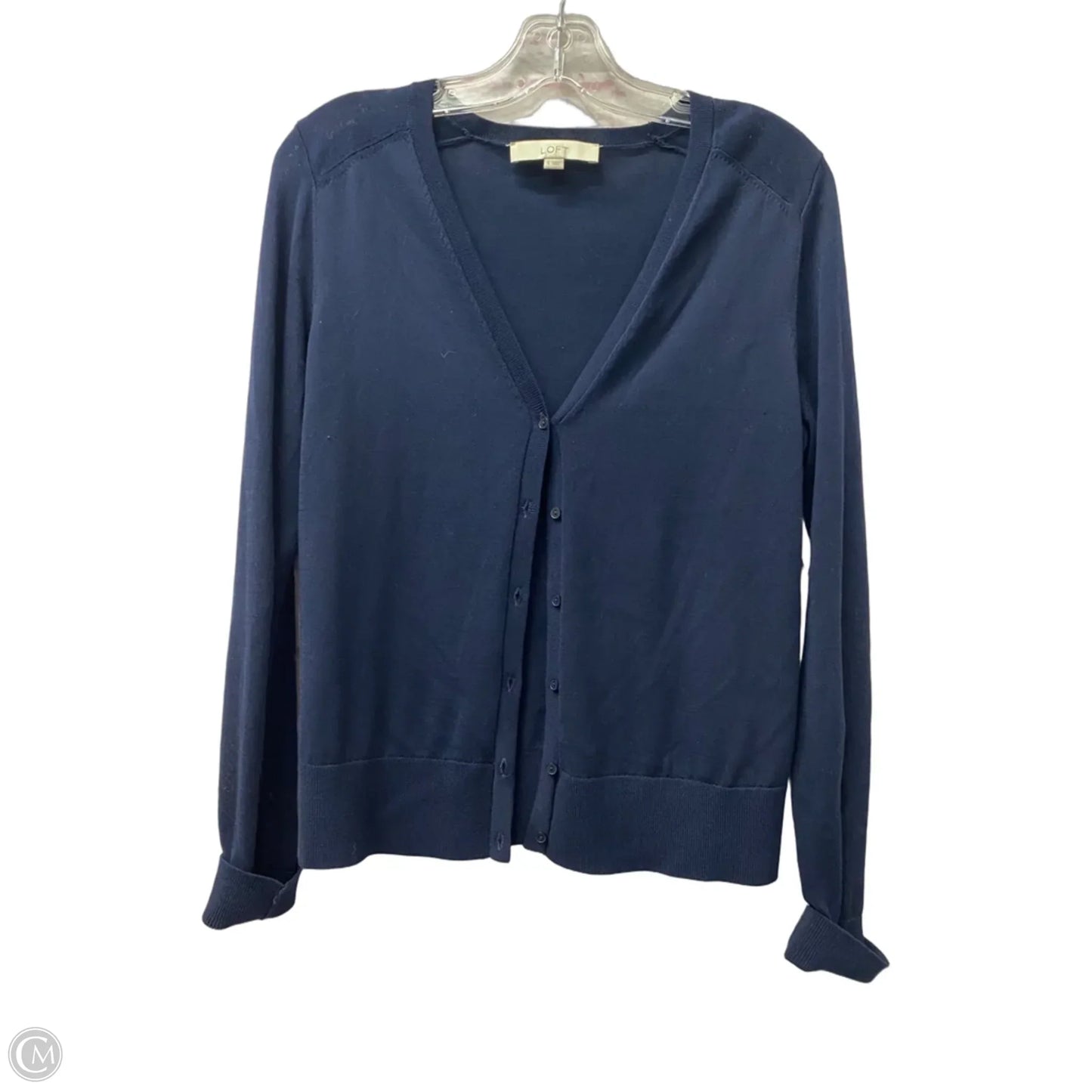 Sweater Cardigan By Loft In Blue, Size: S