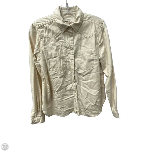 Top Long Sleeve By Ann Taylor In Cream, Size: Xs
