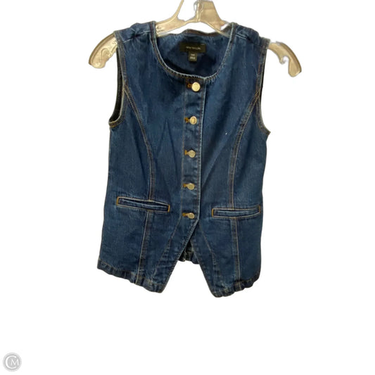 Vest Other By Ann Taylor In Blue Denim, Size: Xxsp