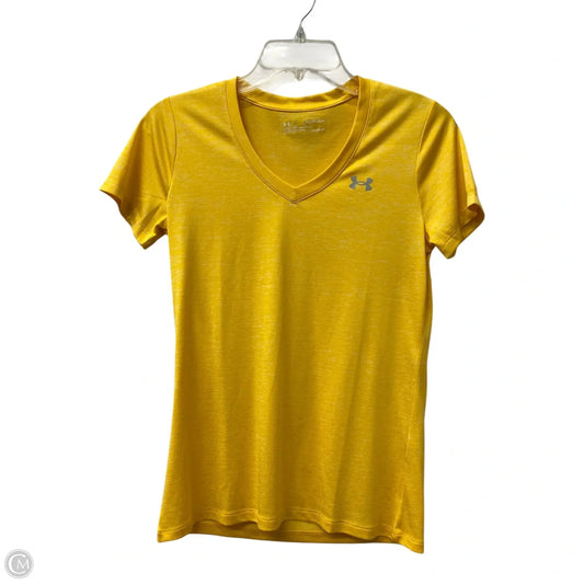 Athletic Top Short Sleeve By Under Armour In Yellow, Size: Xs