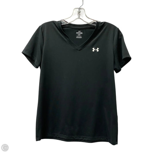 Athletic Top Short Sleeve By Under Armour In Black, Size: Xs