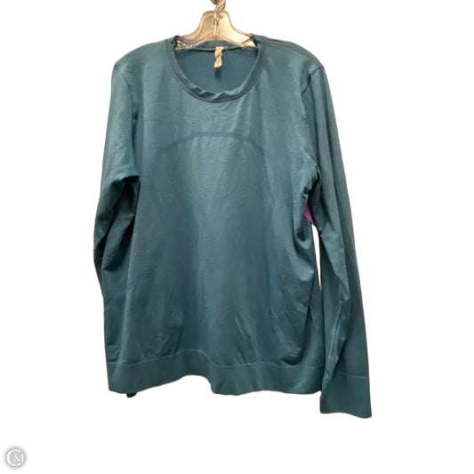 Athletic Top Long Sleeve Crewneck By Lululemon In Teal, Size: 12
