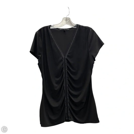 Top Short Sleeve By White House Black Market In Black, Size: L