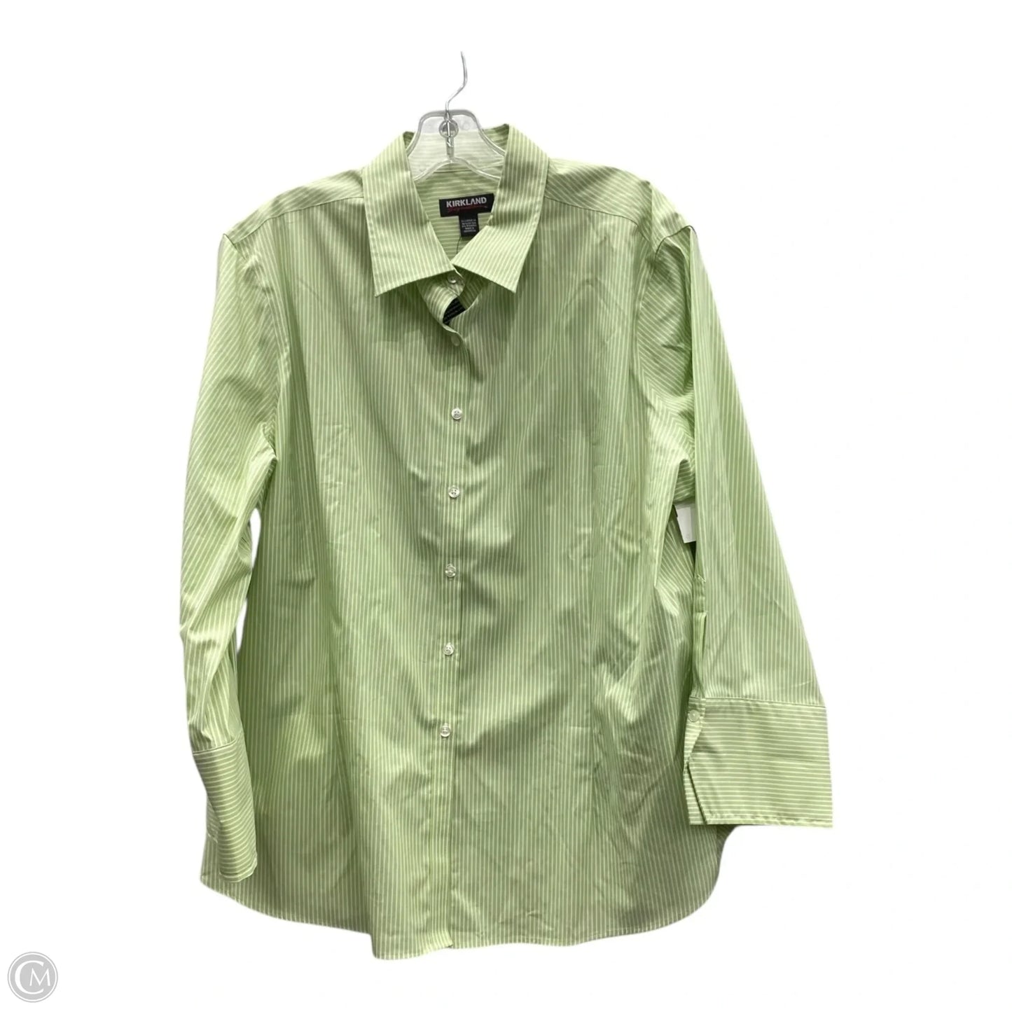 Top Long Sleeve By Kirkland In Green, Size: 1x