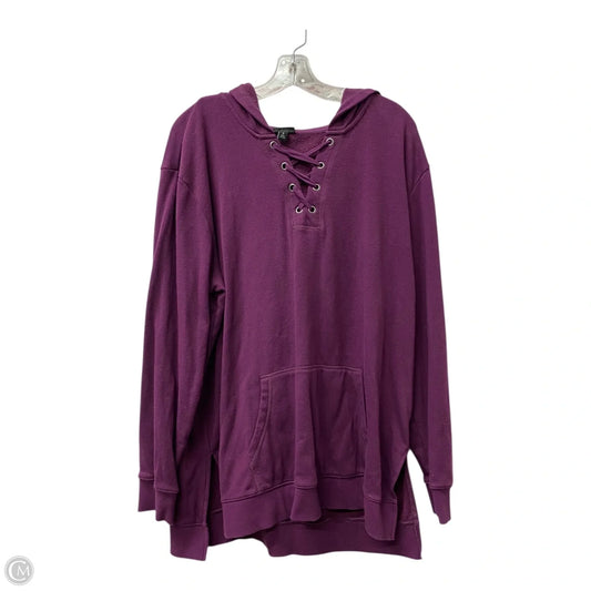 Sweatshirt Hoodie By Torrid In Purple, Size: 2x