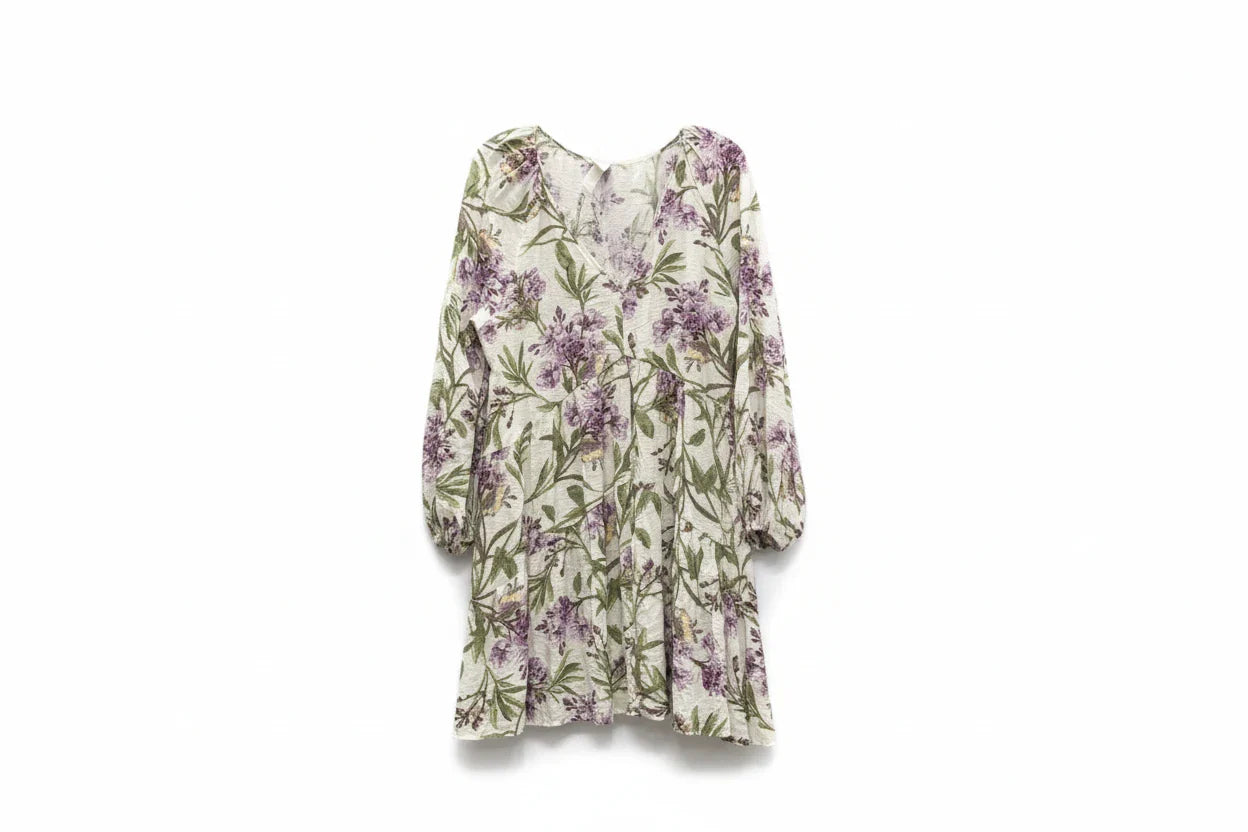 Dress Casual Short By H&m In Floral Print, Size: L