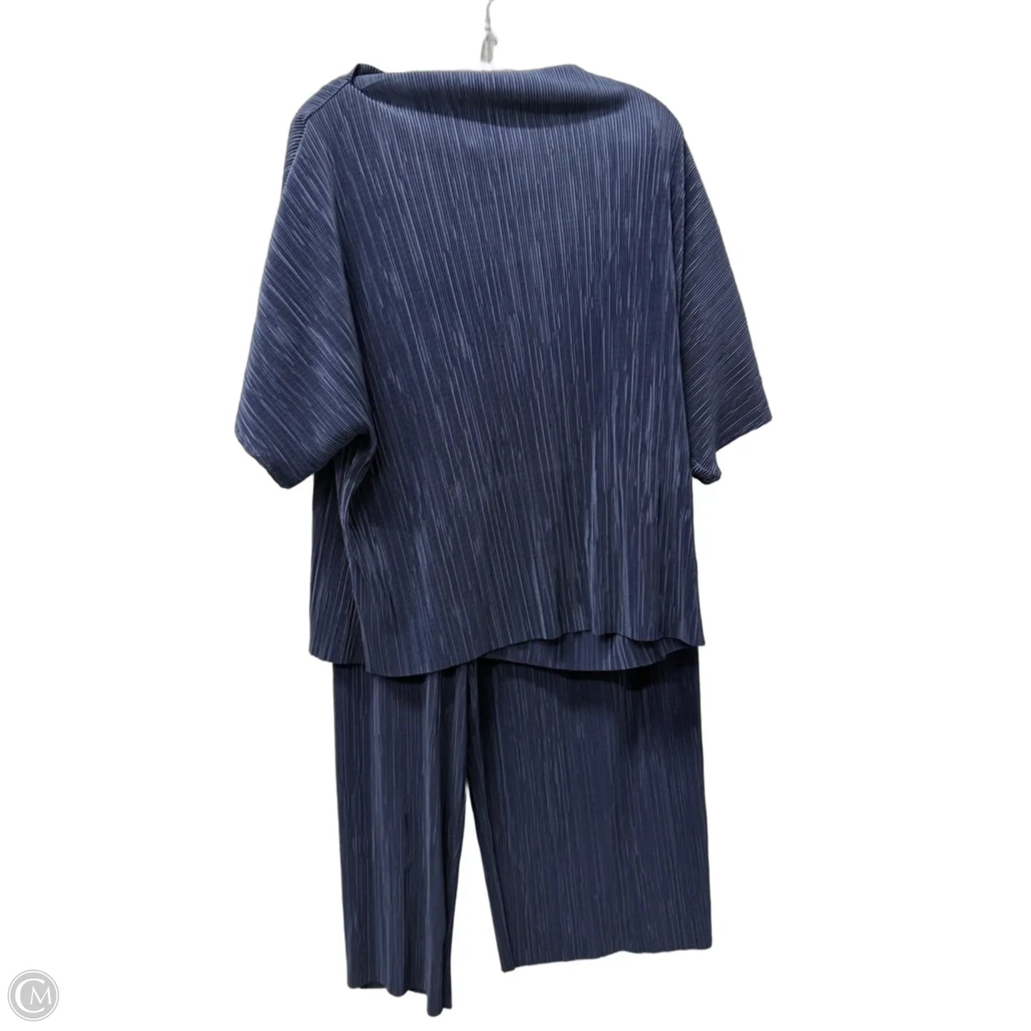 Top 2pc Short Sleeve By Hue In Navy, Size: 3x