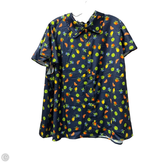 Top Short Sleeve By giuliana In Blue, Size: 3x