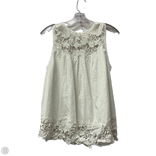 Top Sleeveless By Anthropologie In White, Size: S