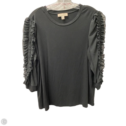 Top Long Sleeve By Philosophy In Black, Size: 1x
