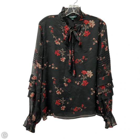 Top Long Sleeve By Lauren By Ralph Lauren In Black, Size: L