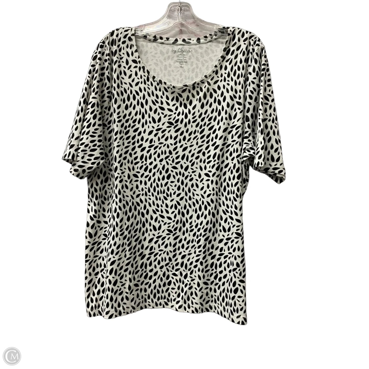 Top Short Sleeve By Chicos In Black, Size: Xl